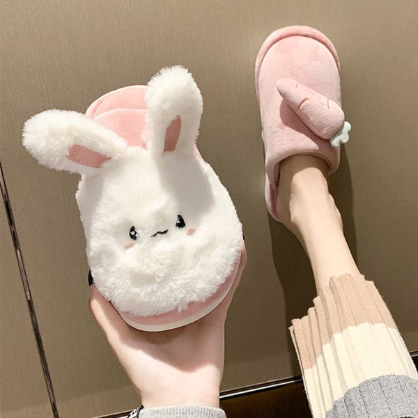 

fur shoes womens slippers outdoor lady luxury slides pantofle low plush girl flat designer 2020 massage autumn cotton fabric x1020, Black