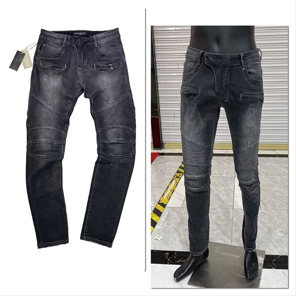

mens skinny jeans joggers distressed ripped skinny slim fit sport tracksuit for men mid long straight zipper fly biker rock revival jeans, Blue