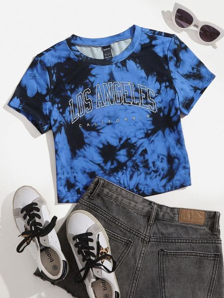 

letter graphic tie dye tee f1rq#, White