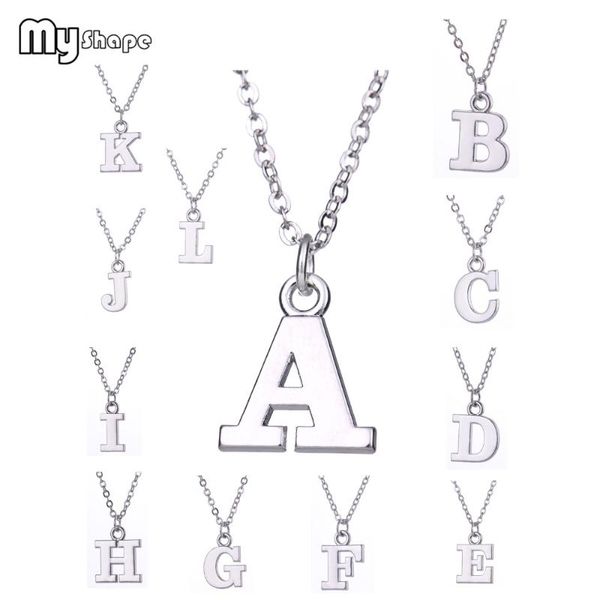 

my shape women children name letter cute gift charm pendent necklaces, Silver