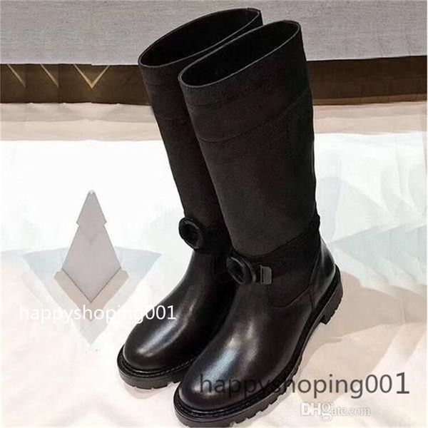 

diro 2020 winter new knights boots letter socks women boot knitted elastic high boots fashion platform lady long boots woman shoes, Black