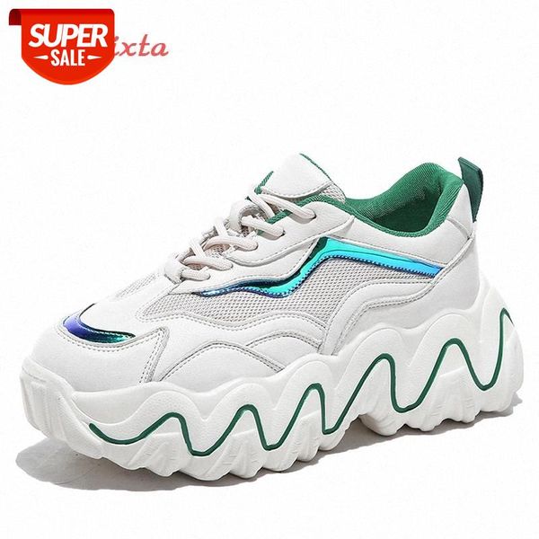 

aphixta 7.5 cm chunky heel woman sneakers new platform wedges shoes for women fashion designers lace up leather casual shoes #my1t