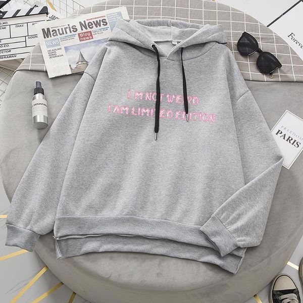 

winter print letter women hoodies irregular long sleeved clothing harajuku sweatshirt lady pullover female sweatshirts vintage1, Black