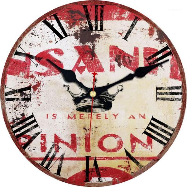 

wall clocks rihe imperial crown roman numerals wood cardboard clock,silent & non-ticking feature,antique style for kitchen office home1