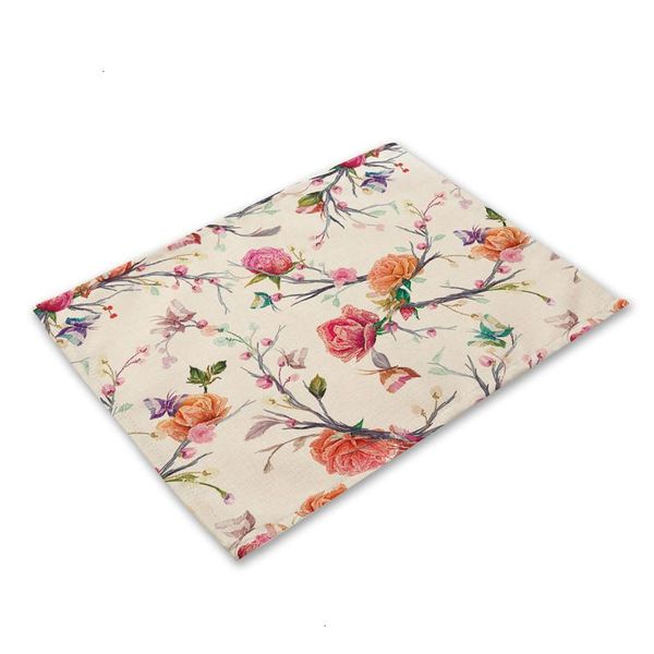 

1pcs pattern kitchen placemat cotton linen butterfly dining table mats coaster pad flower bowl cup mat 4232cm home decor ml0008 h bbymrc