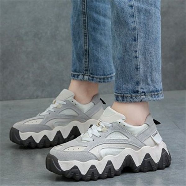 

2021 new thick women's casual fashion father femme krasovki basket shoes duf8, Black;white