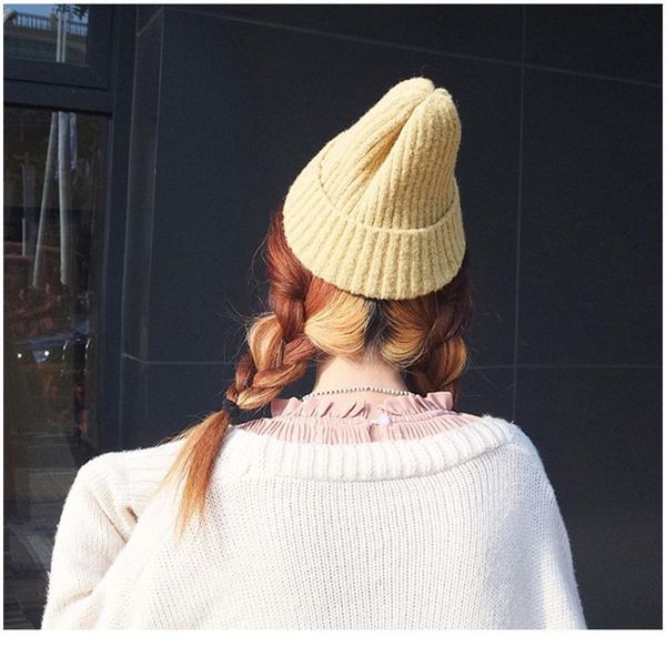 

new candy colors winter hat women knitted hat warm soft trendy hat kpop style wool beanie elegant a qylhqc