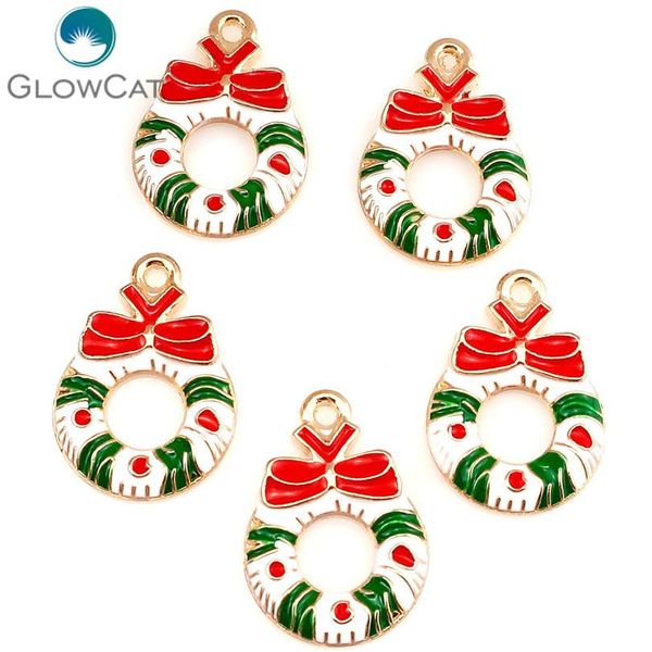 

5 шт. / лот светло-золотой эмаль с рождеством бантикнат гирлянда кулон ювелирные изделия 22315 5 шт. / лот свет wmtibl, Silver