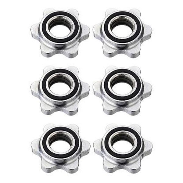 

6 pcs barbell clamps, hex nut replacement durable spin-lock collar screw hex nut for barbell