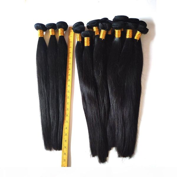 

peruvian human hair weaves beauty 8-28inch straight hair extensions superior indian brazilian remy hair weft soft and smooth large supply, Black