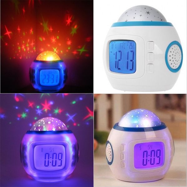 

music starry sky digital alarm clock colorful originality clock blue screen stars room decoration projection lamp 19xj f2