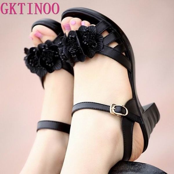 

women sandals new 2020 summer open toe sandals platform thick heel high-heeled shoes black women's shoes as-323 t200529