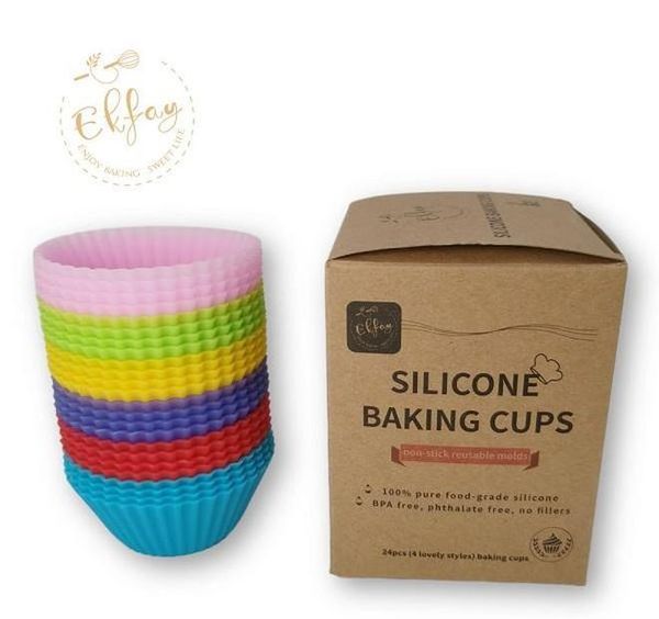 

shipping from us sile baking cupsreusable cupcake liners non-stick muffin cups cake molds cupcake holder 24 bbyqvg ladyshome