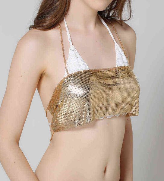 

women's tanks camis beauty jewelry bikini personalized body dress metal sequin cht chain, White
