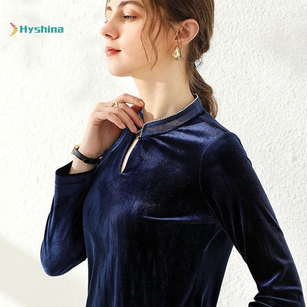 

diamond inlaid small stand collar elastic suede sweater new style plush bottomed shirt1, White