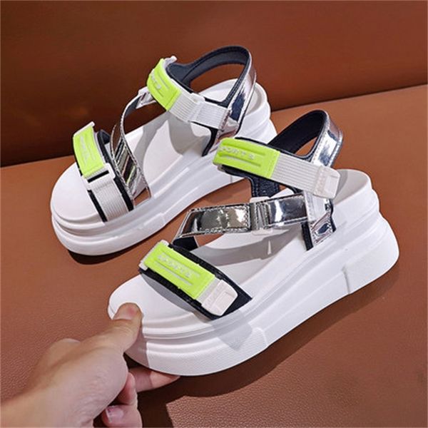 

single 2021 new lower gross height hooking woman sandals *sequins loop will see chunky sandalias mujer 35-40 2krc, Black