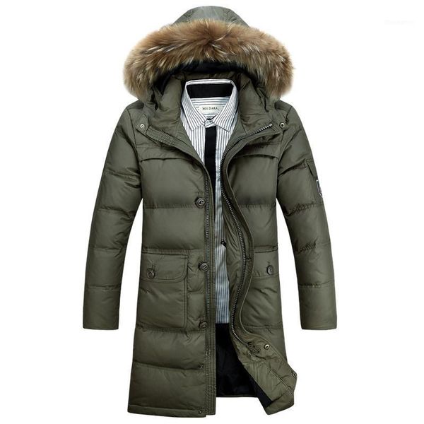 

new winter high grade thickened warm white duck down down jacket men men's lengthen parkas overcoat jacket men1, Black