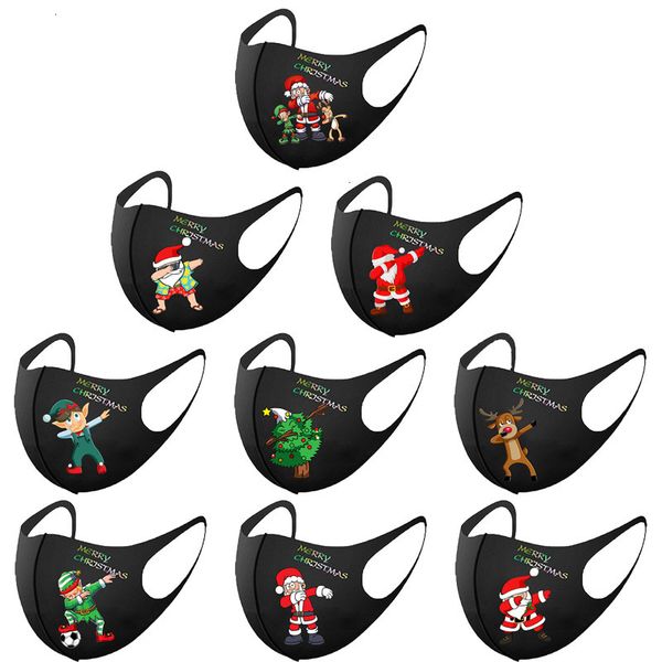 

ldufprinting claus mask 2020 christmas fashion face santa ice silk cotton protective dustproof reusable washable xmas mouth