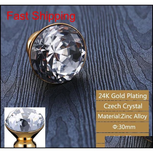 

24k gold chrome crystal drawer cabinet knobs handle diamond sliver wine wardrobe decotation furniture knobs d qylmuy sports2010