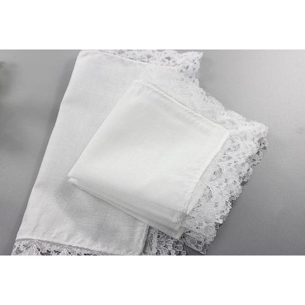 

25cm white lace thin handkerchief 100% cotton towel woman wedding gift party decoration cloth napkin diy plain blank h jllnbz eatout