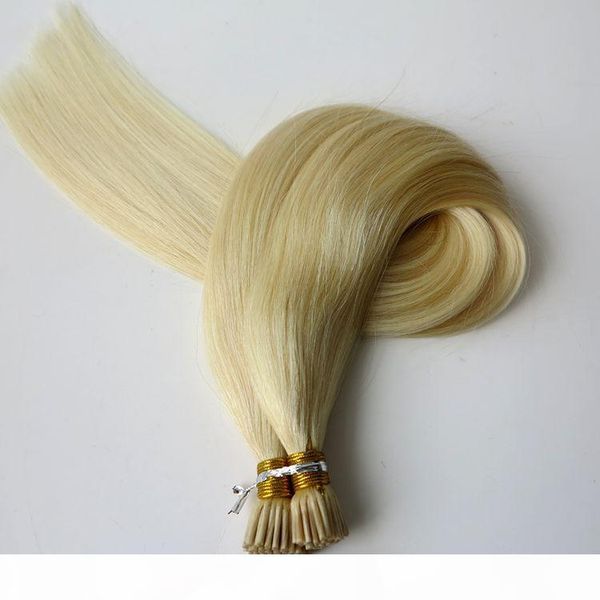 

100g 1set 100strands pre bonded i tip stick hair extensions brazilian human hair 18" 20" 22" 24" #60 indian hair product, Black