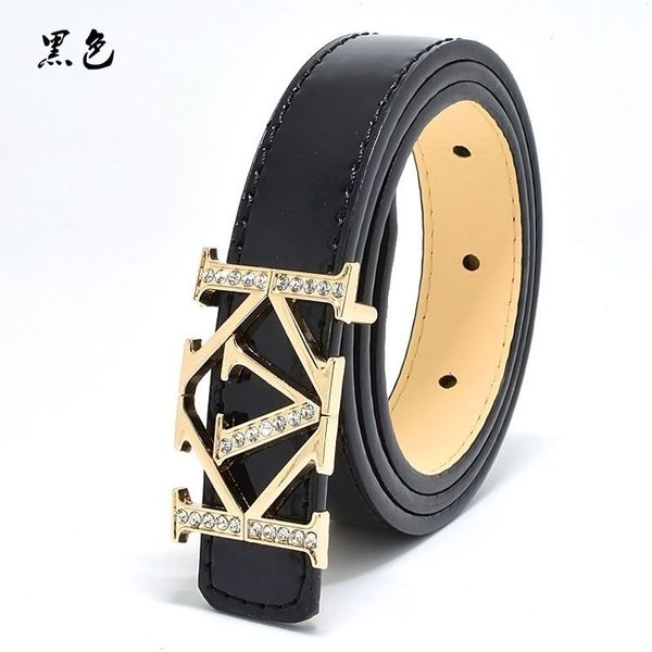 

new children belts fashion pu leisure waist belts boys girls belts metal buckle waistband303b, Black