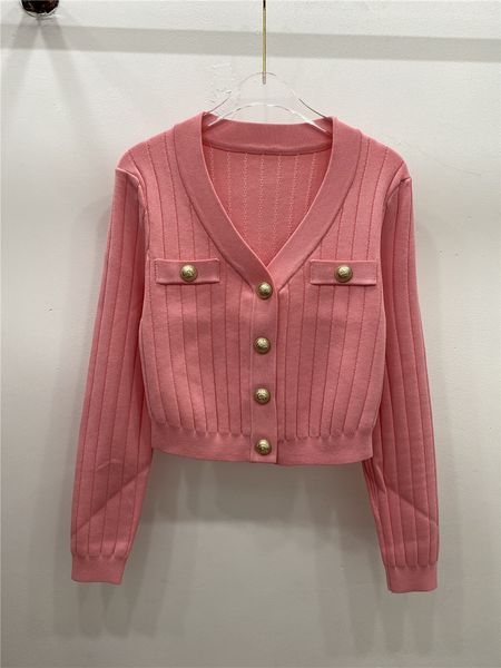 

23 2022 milan runway spring summer brand same style sweater v neck pink blue black long sleeve womens pullover qian, White;black