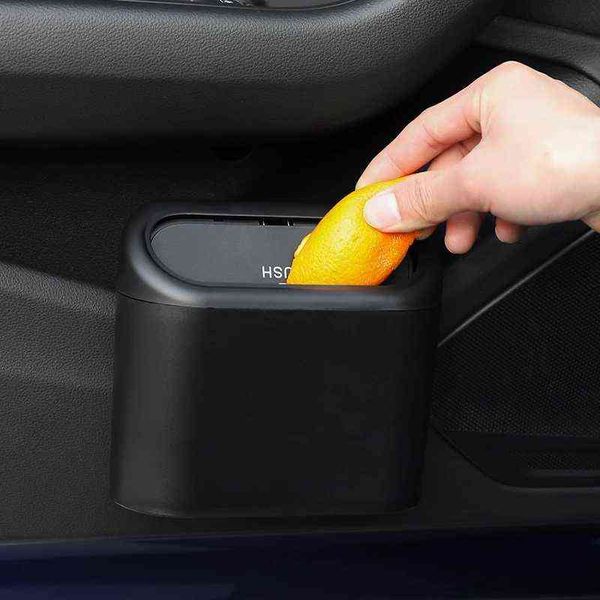 

thickening car trash bin hanging vehicle garbage dust case storage box square pressing type trash can auto interior accessories w220312
