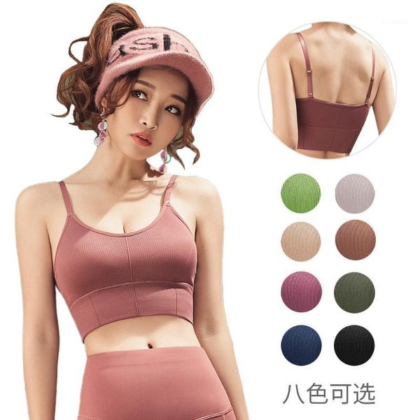 

gym clothing 2021 women sports bras u neck seamless fitness crop push up yoga bra workout running jogging vest active wear1, White;black