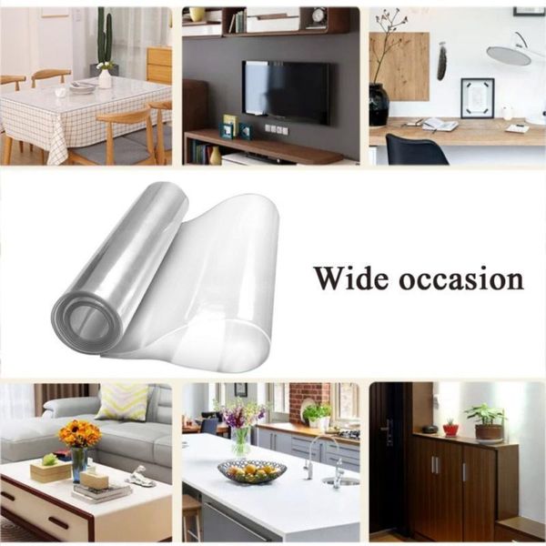 

transparent waterproof rectangle table soft glass cloth pvc tablecloth kitchen decoration safety and environmental protection1