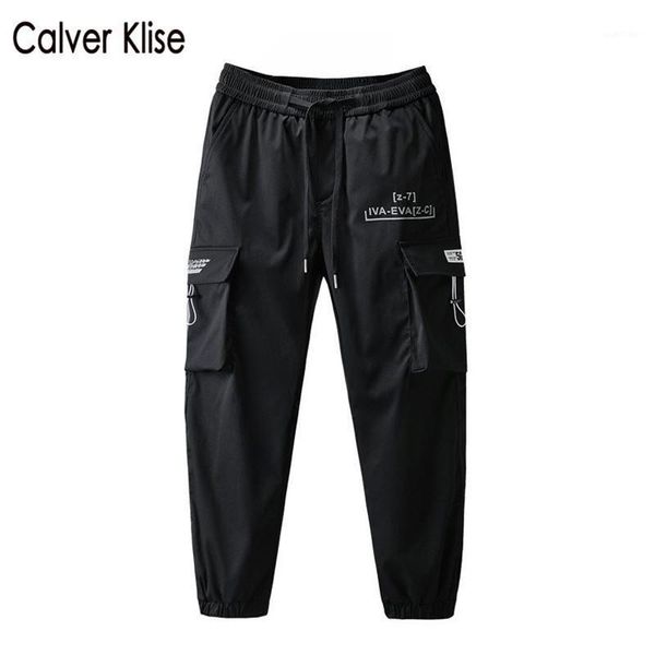 

calver klise japanese side pockets cargo pants men harajuku fashion harem trousers hip hop streetwear casual joggers sweatpant1, Black