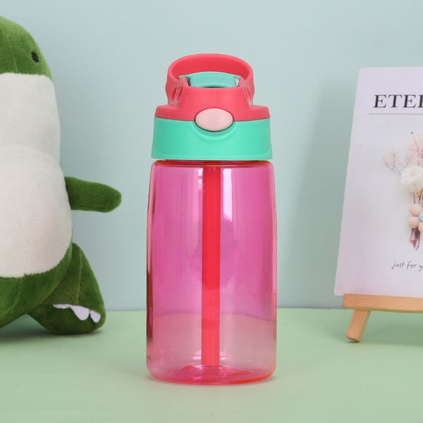 

15oz non-spill insulated sippee toddle tumbler cup clear plastics sippy cup kids water bottle with straw 12+ months boy c02 141 k2