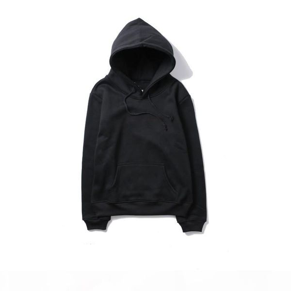 

new fashion hoodie men women sport sweatshirt 6 color cotton blend thick fashion hoodies pullover long sleeve streetwear k860, Black