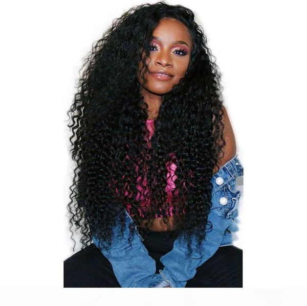 

cambodian human hair full lace wigs kinky curly lace front wig with baby hair pre plucked virgin hair wig, Black;brown