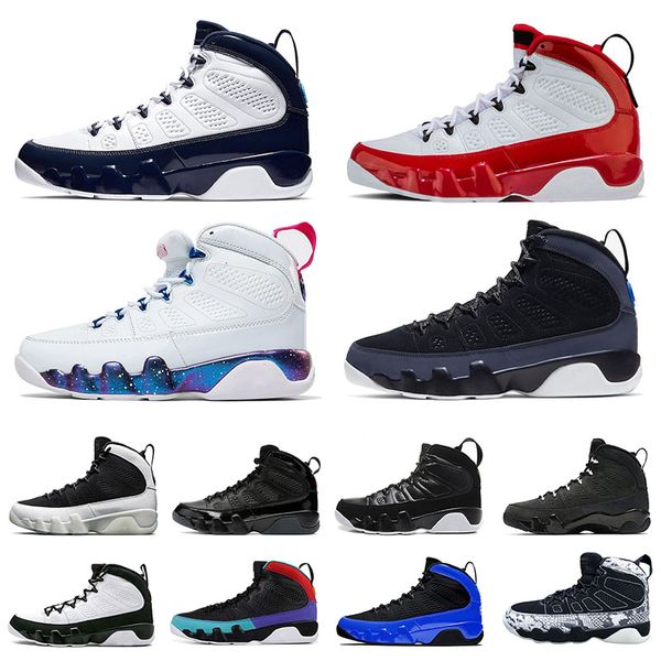 

9 unc mens basketball shoes 9s white university blue midnight navy sports sneakers 9s bred outdoor trainers size 40-47