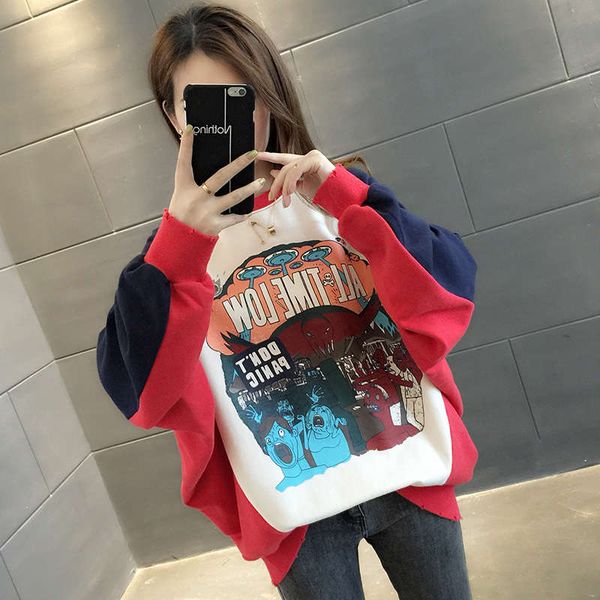 

plush sweater women's wear thickened foreign fall winter new style 2020 loose korean version, Black