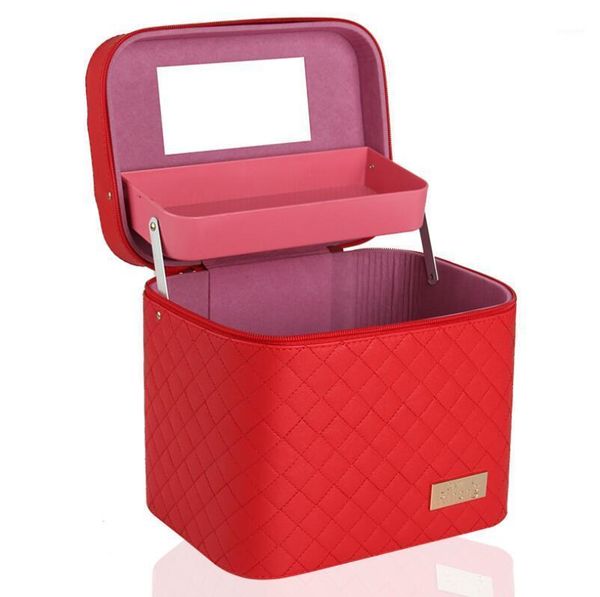 

multi-layer large capacity pu square travel storage box large stereo makeup box waterproof wearable convenient cosmetic bag1