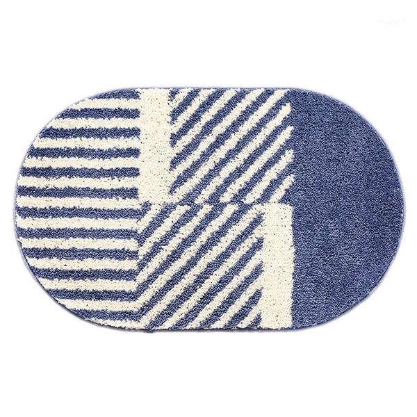 

oval bath rugs mat for bathroom, ultra soft water absorbent non-slip bathmat, bath carpet for bathtub shower bathroom1