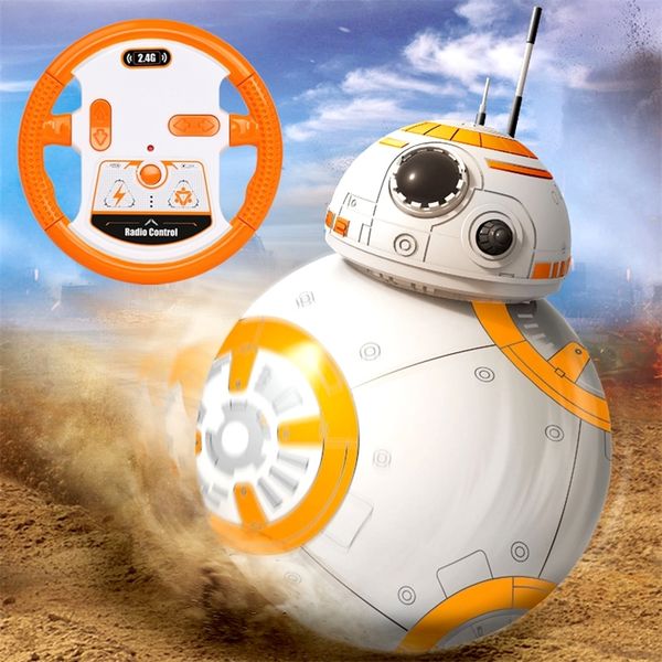 

fast shipping bb-8 ball rc robot bb8 action figure bb 8 droid robot 2.4g remote control intelligent robot bb8 model kid toy gift 201212