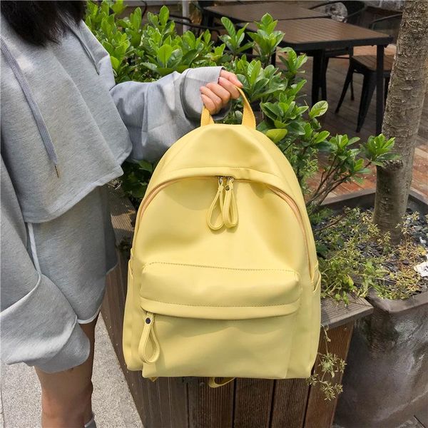 

fashion preppy style pu leather waterproof women canvas backpacks 2021 new female students school bags shoulder bags