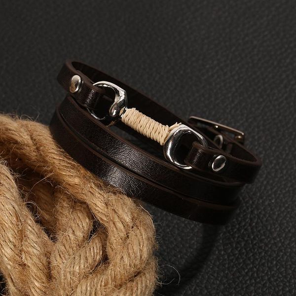 

junwei мода мужская многослойная кожа браслет ручной работы мужской браслет подарки для мужчин junwei мода хорошее недорого wmtwxh hwjh