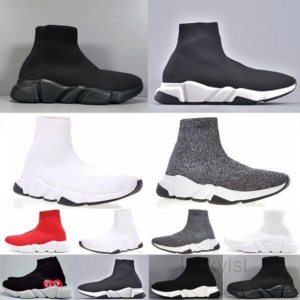 

2019 new speed trainer men women sneakers black white blue platform trainers casual sock shoes runner blue red kllt