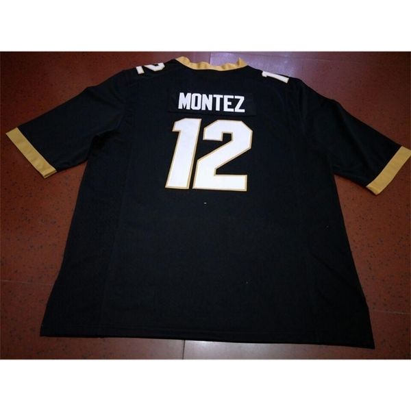 

3421 colorado buffaloes steven montez #12 real full embroidery college jersey size s-4xl or custom any name or number jersey, Black