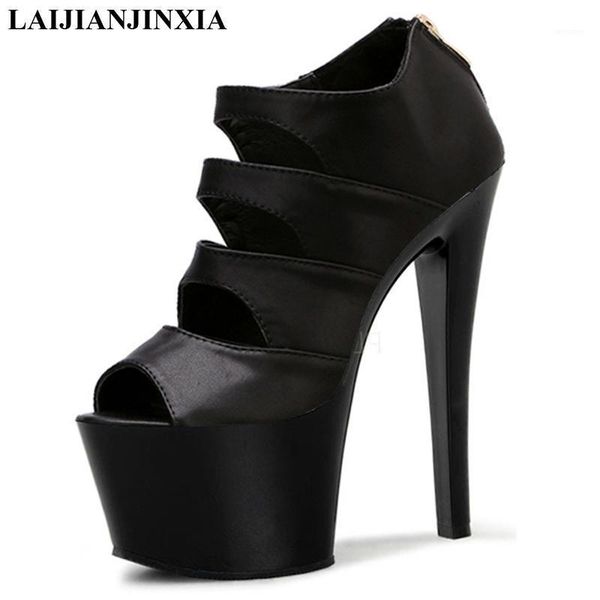 

boots laijianjinxia women's pumps exotic dancer extreme heels goth shoes for women 17cm high ankle1, Black