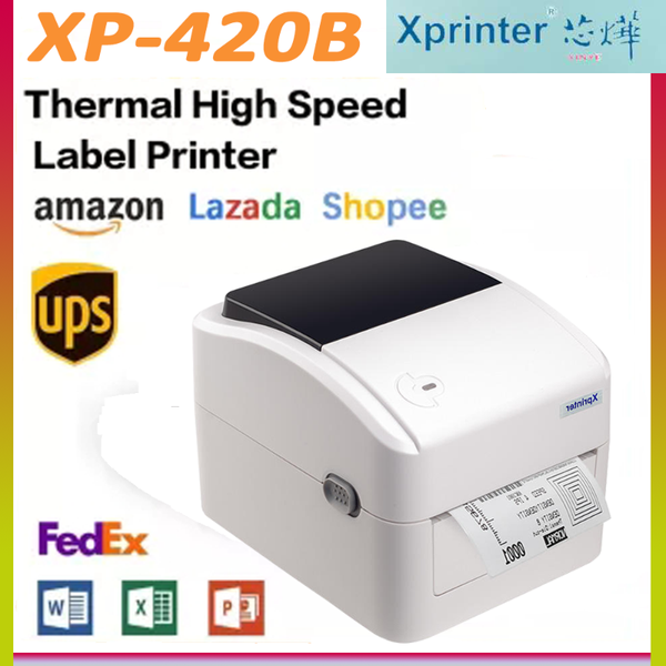 

xprinter xp-420b bluetooth shipping label thermal printer a6 size waybill awb print qr code from pc and smart phone