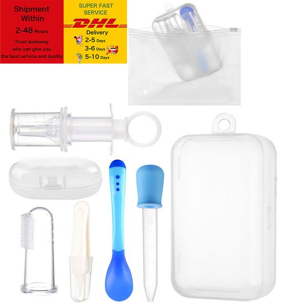 

baby medicine feeder combo set 5-piece set of syringe dropper medicine feeder spoon clip toothbrush dhl freight