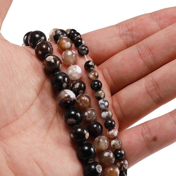 

1 strand lot 6 8 10mm natural ice crackle agates stone bead round loose spacer beads for jewelry making findings diy bracelet h jllywb