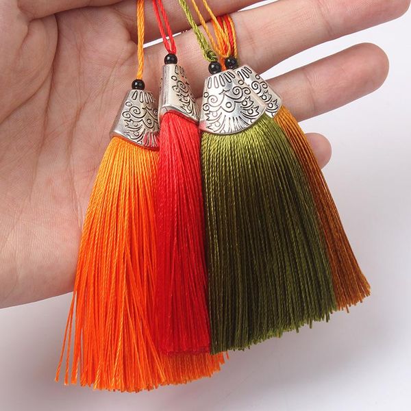 

10pcs metal caps tassels fringe pendant diy material smooth cord party tassel trim jewelry curtains decor ribbon accessories h jllxmu
