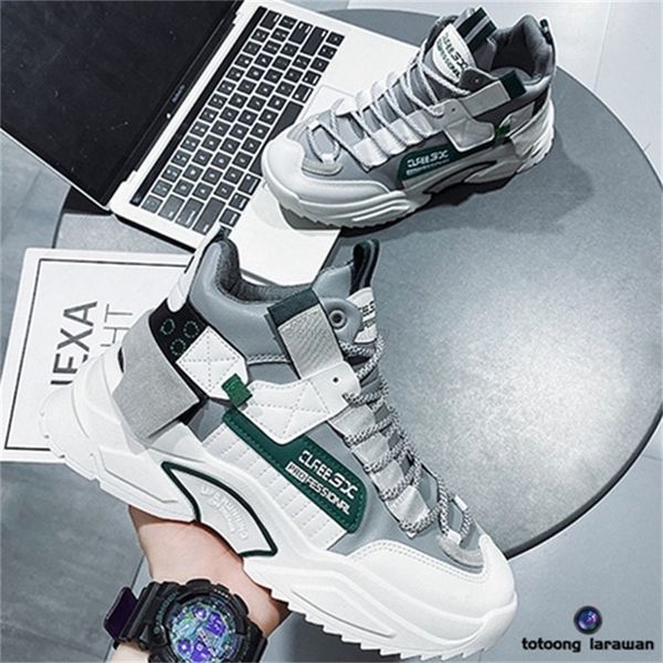 

men shoes korean style trendy high sports running casual increase shoes 022