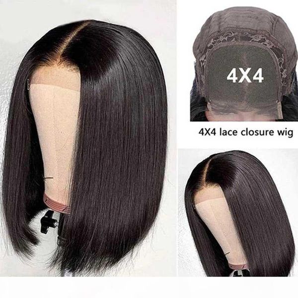 

blunt cut bob wig lace front human hair wigs 13x4 lace frontal wig short bob wigs 4x4 closure brazilian 150 remy, Black;brown